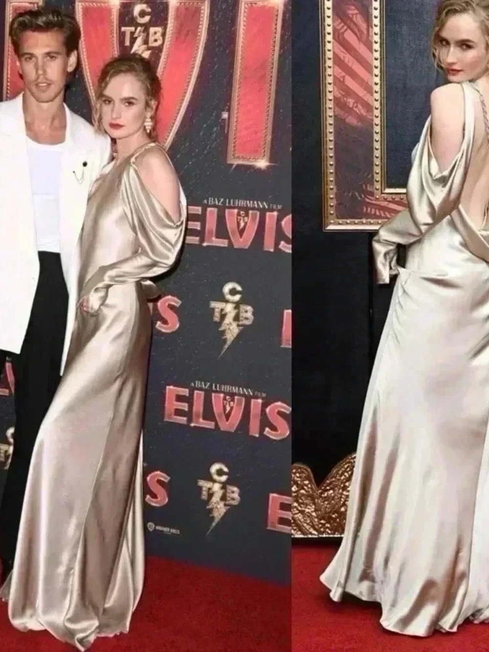 Jonathan Simkhai Caitlyn Champagne Satin Open-Back Gown NWT Women’s 4 – Bridal - Picture 5 of 15